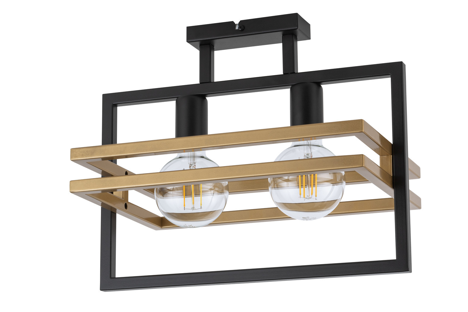 Lampa sufitowa czarno-złota Merci 2xE27x15W wym: 34x40,5x26 cm Sigma