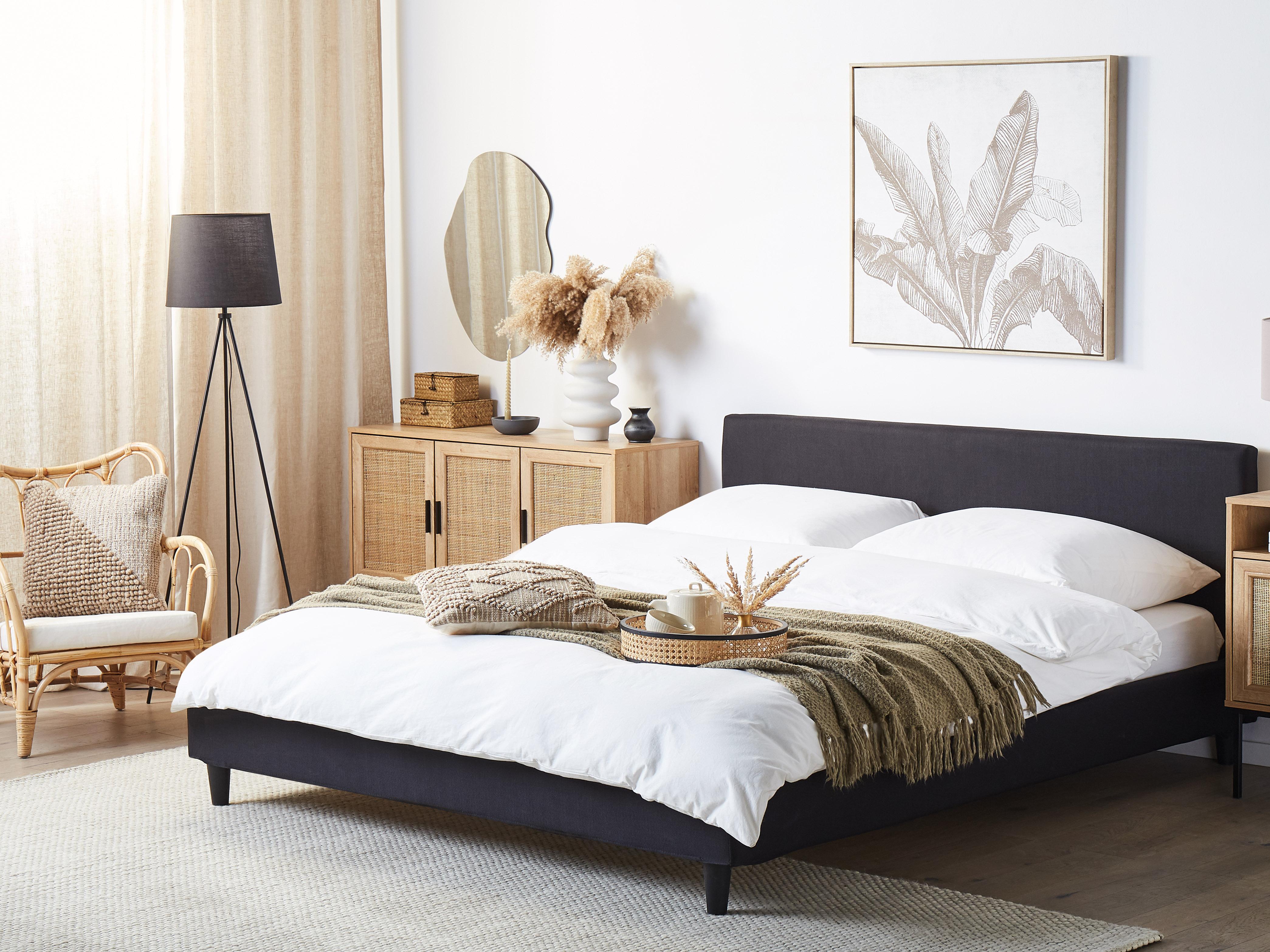 Bed Frame Cover FITOU 180 x 200 cm Black