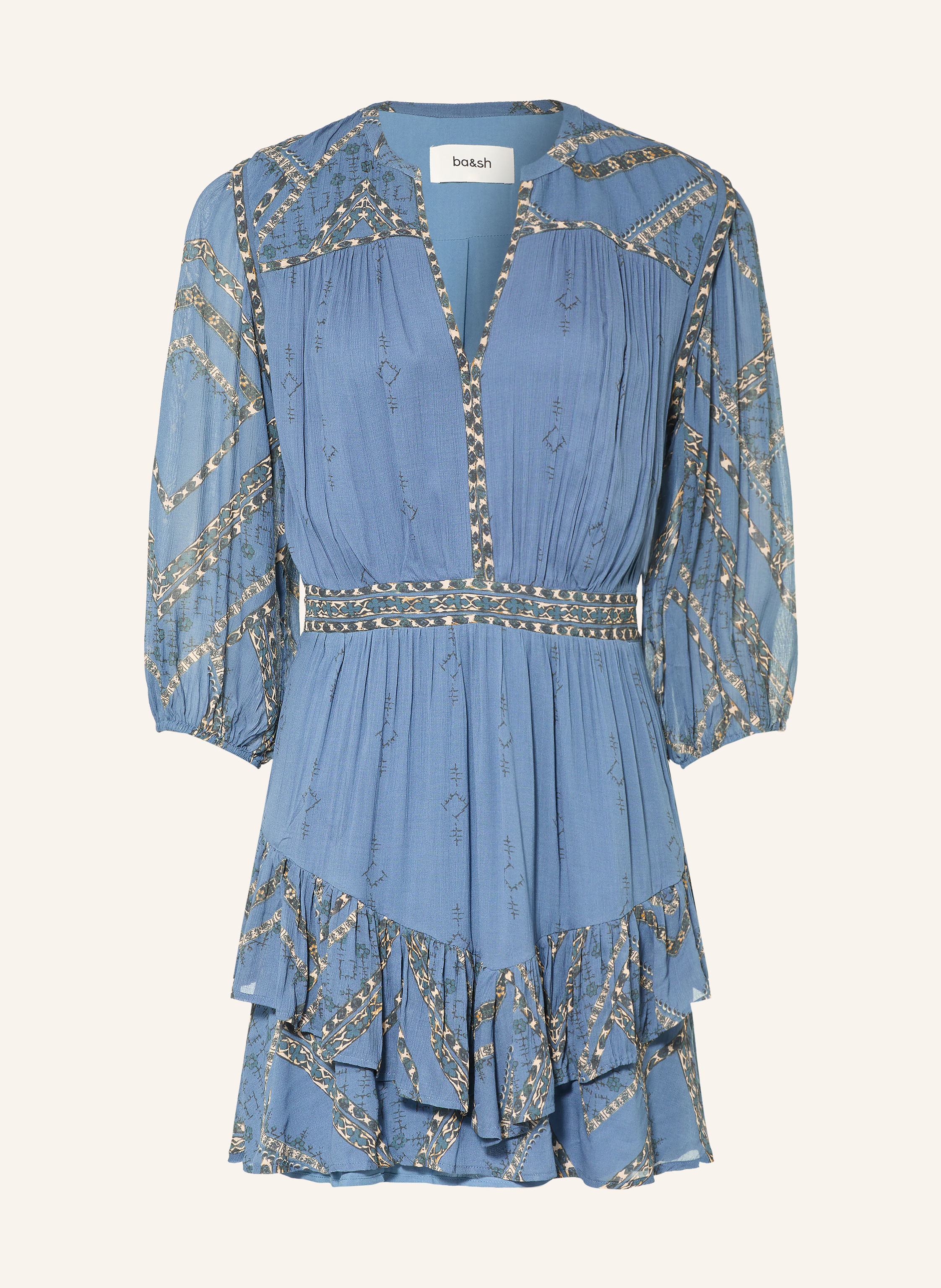 ba&sh Kleid POLY mit 3/4-Arm und Rüschen