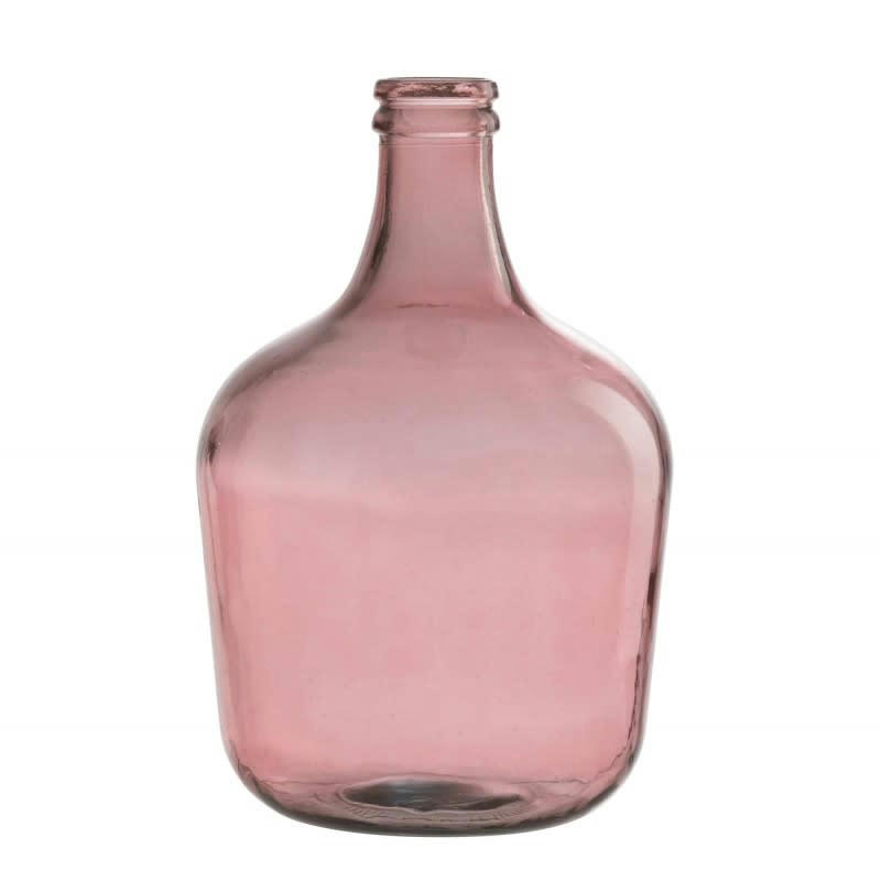 - Vase dame jeanne en verre rose 28x28x42 cm