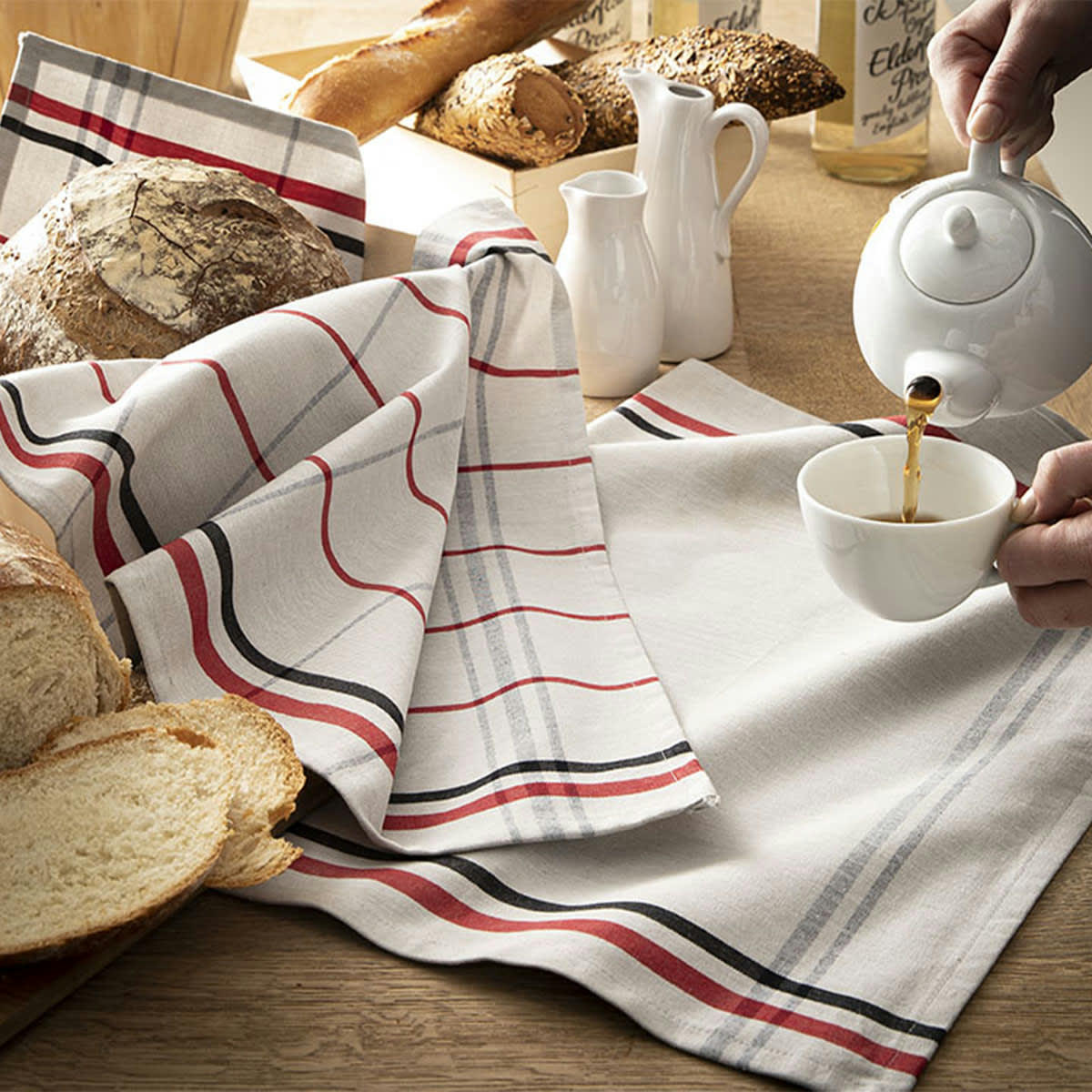 LEON - Torchon en coton naturel 50x75