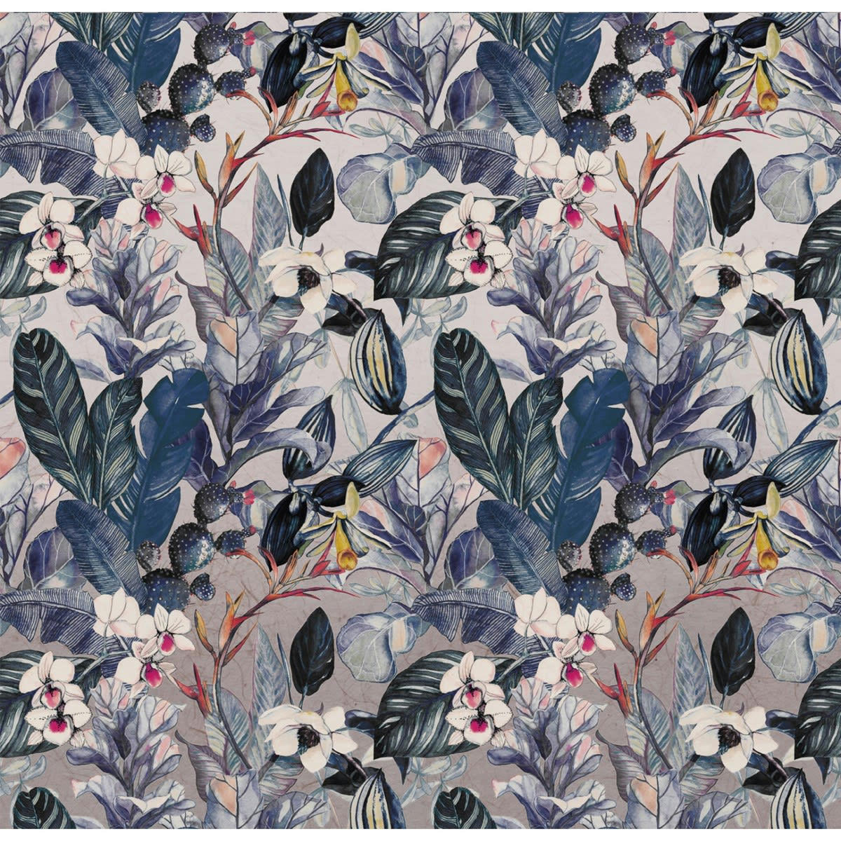 OPUNTIA BLUE - Papier peint panoramique motif floral Multicolore 288x280cm