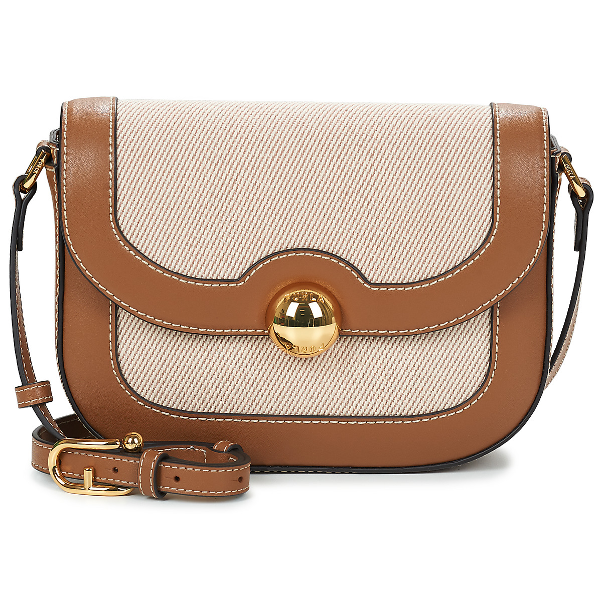 Furla - FURLA MOONLIGHT S CROSSBODY ROUND - Beige / Cognac