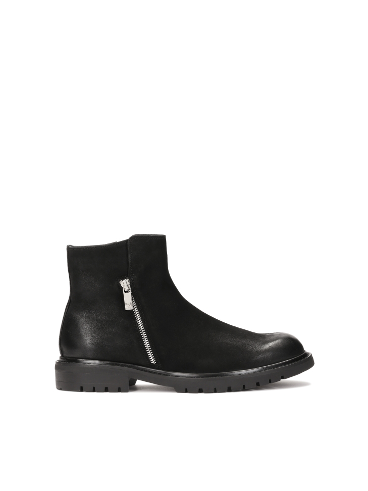 Black nubuck boots