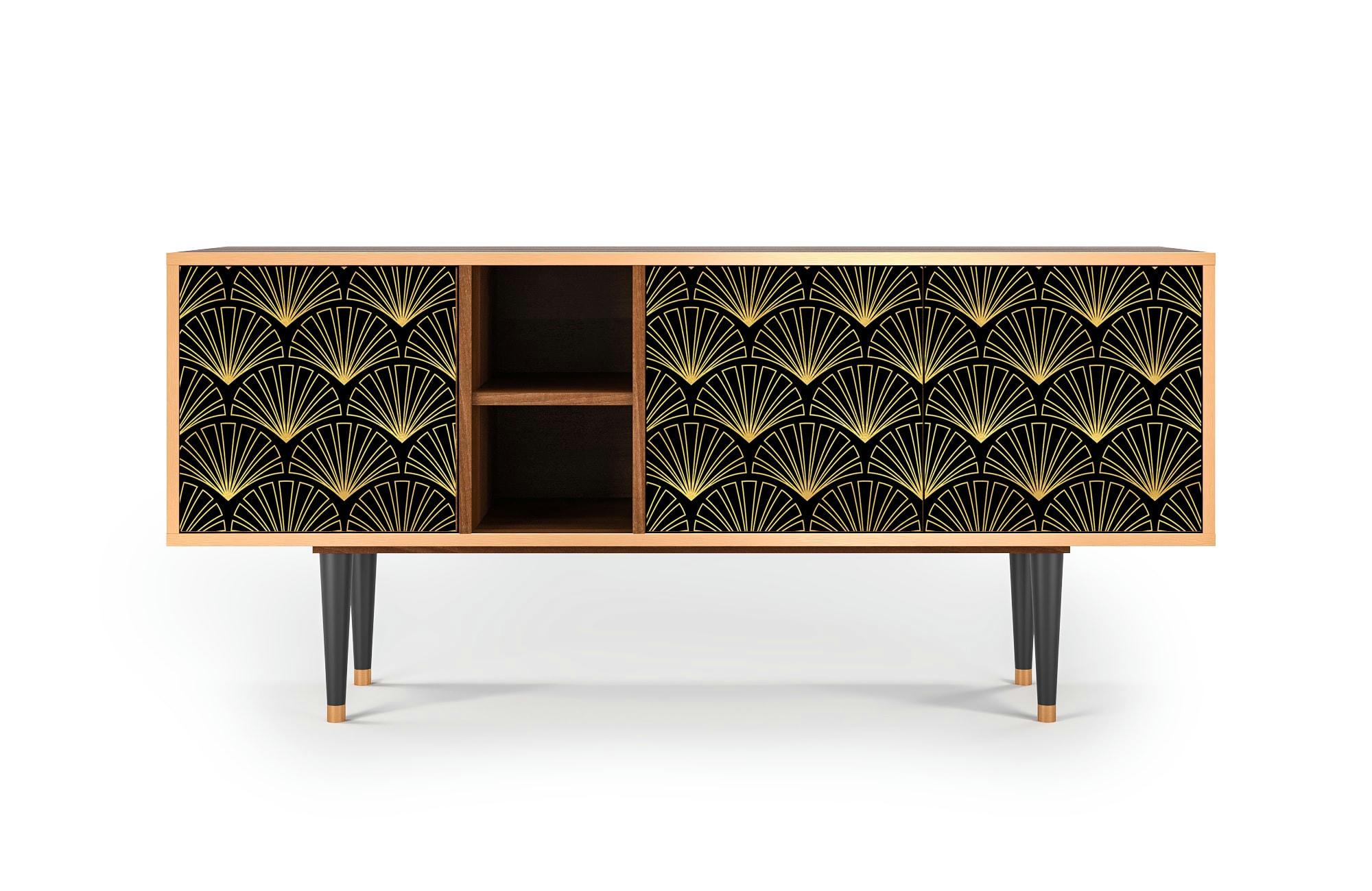 BIRD OF JUNO - Meuble TV  noir 3 tiroirs L 150 cm