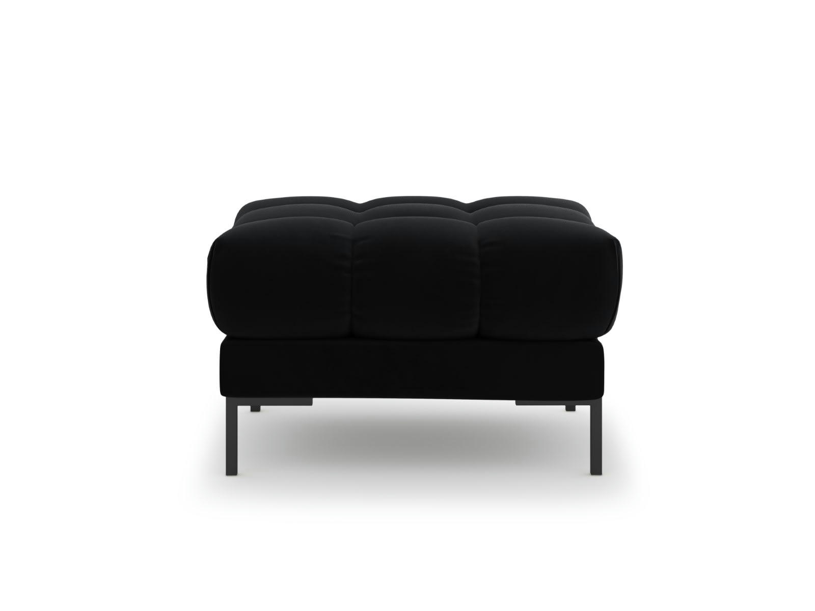 MAMAIA - Pouf 1 place en tissu velours noir
