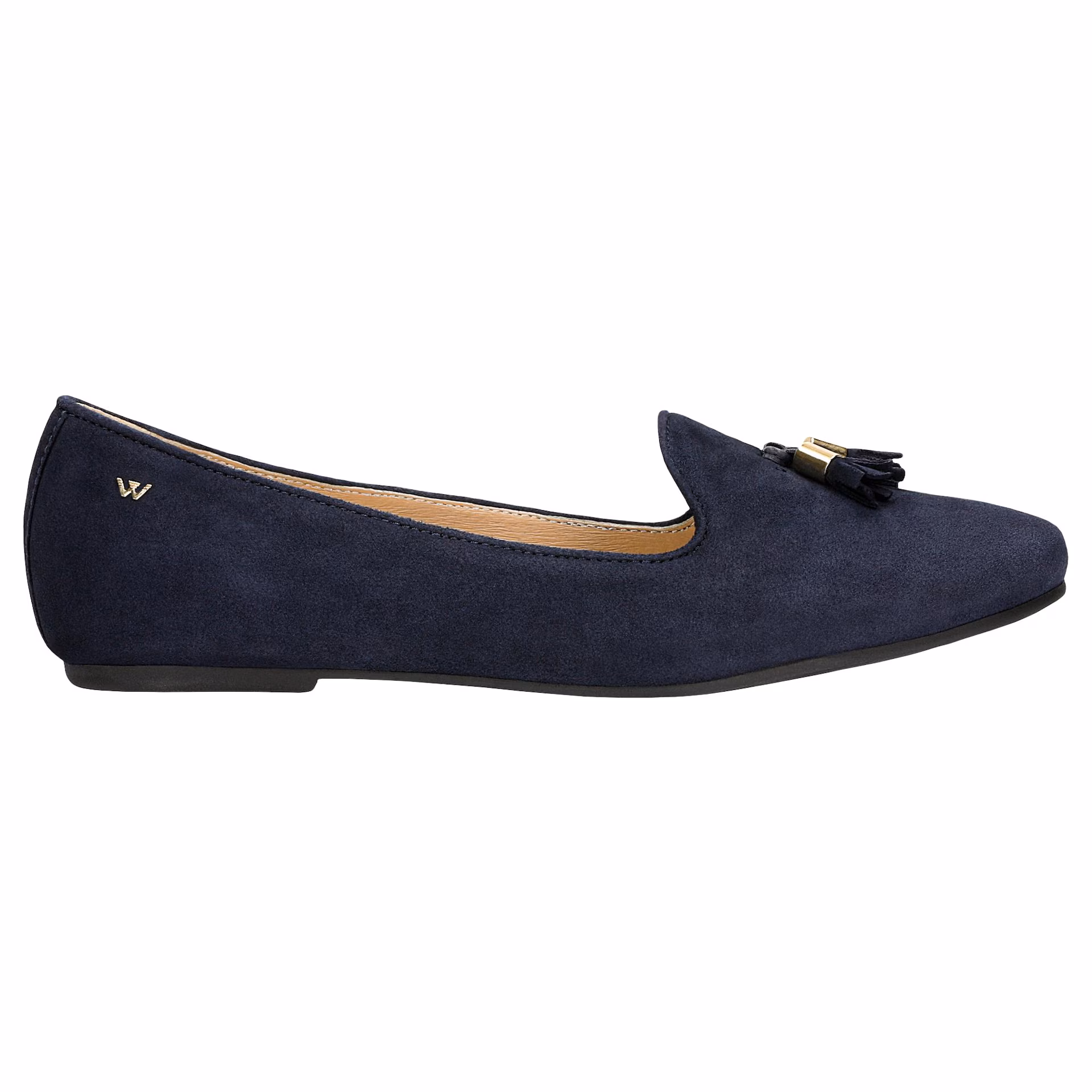 Granatowe loafersy z ozdobnymi chwostami