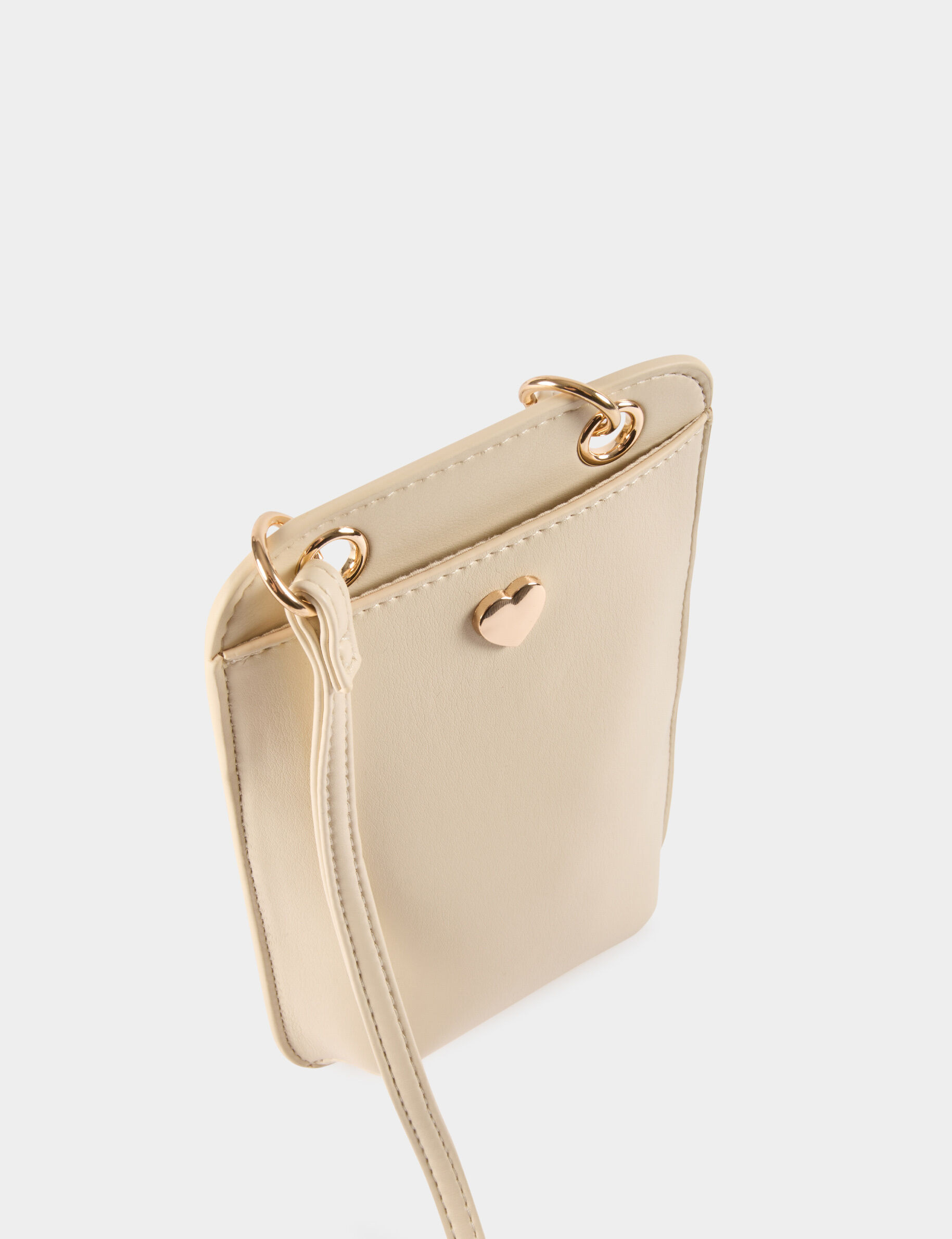 Heart Buckle Pouch Ivory Women