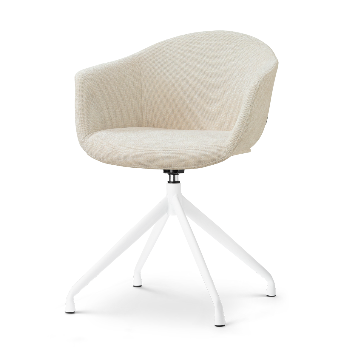 Nolon Nola-Otis Draaibare Eetkamerstoel Cottonbeige - Wit Onderstel