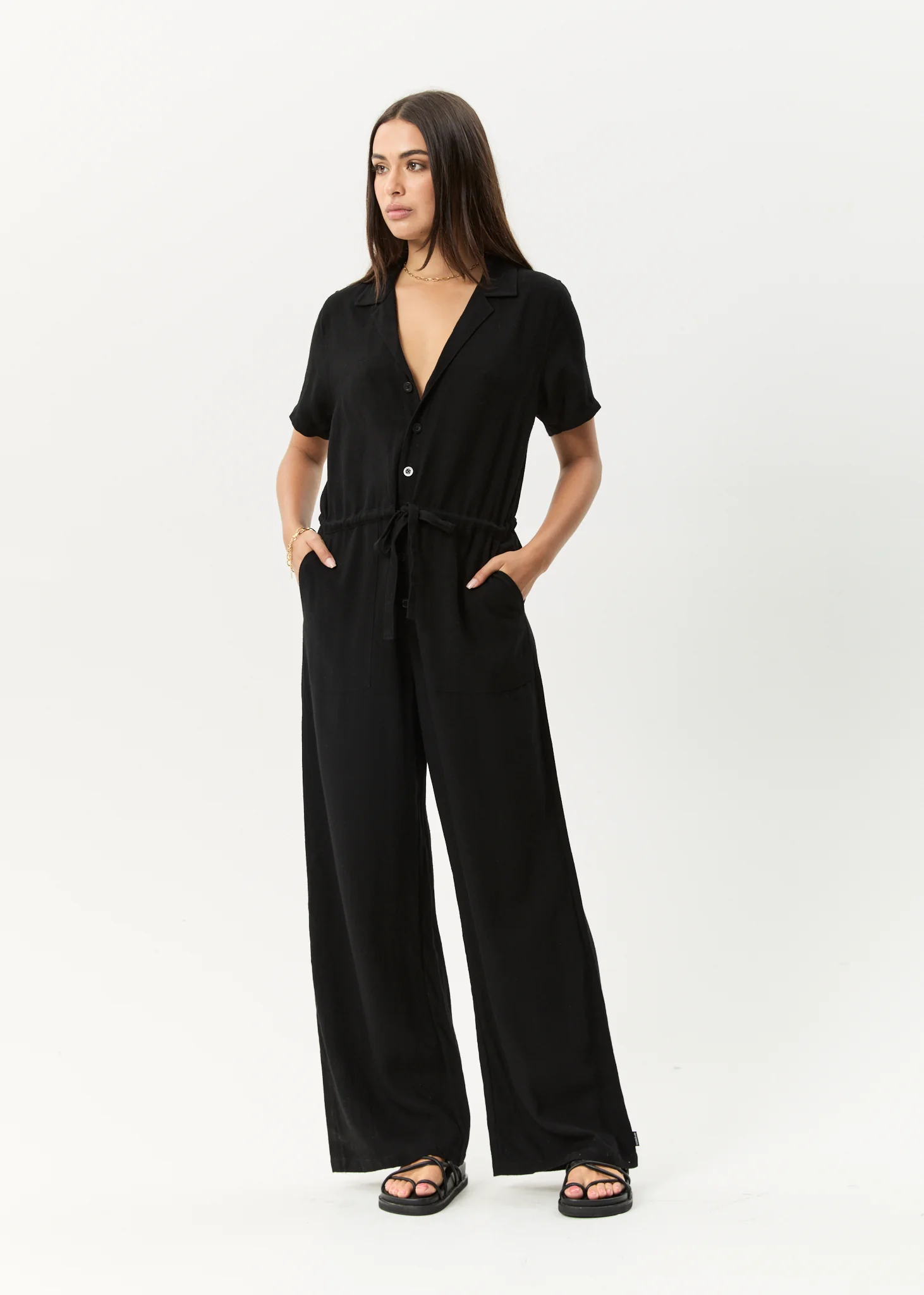 AFENDS Womens Mason - Relaxed Jumpsuit - Black