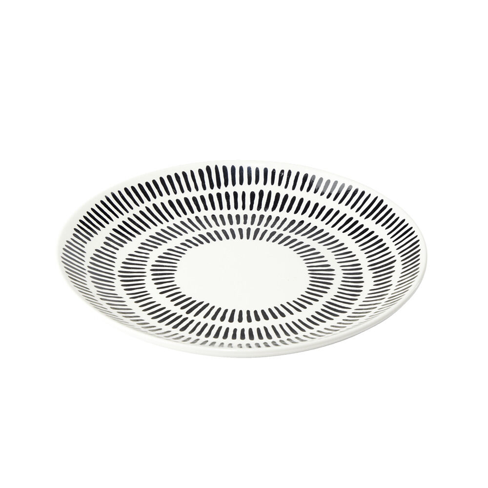 Assiette à dessert Dakar en porcelaine blanc et noir Ø19cm