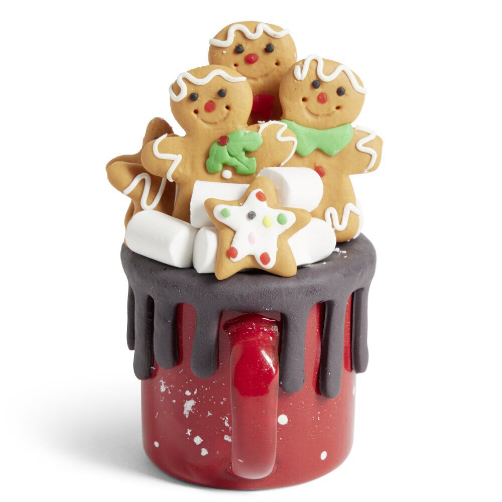 Tasse décoration sucre d'orge métal et argile H12,5cm