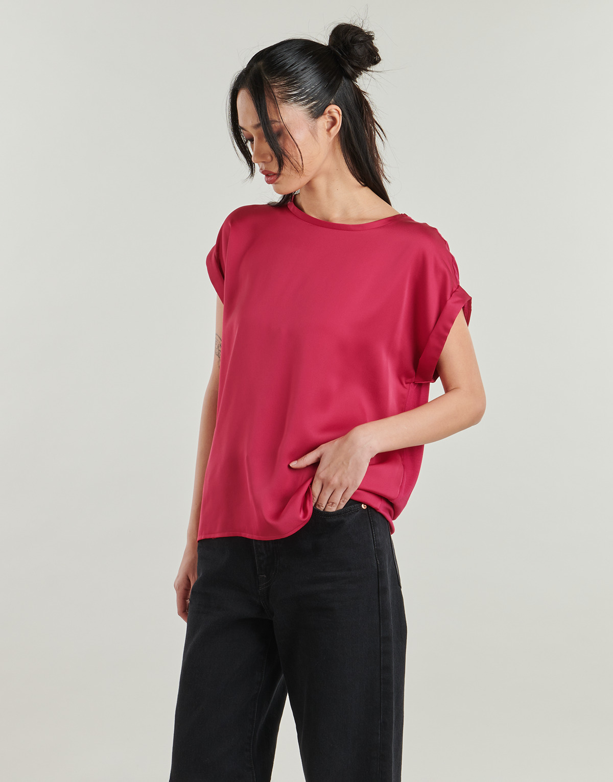 Vila - VIELLETTE S/S SATIN - Pink