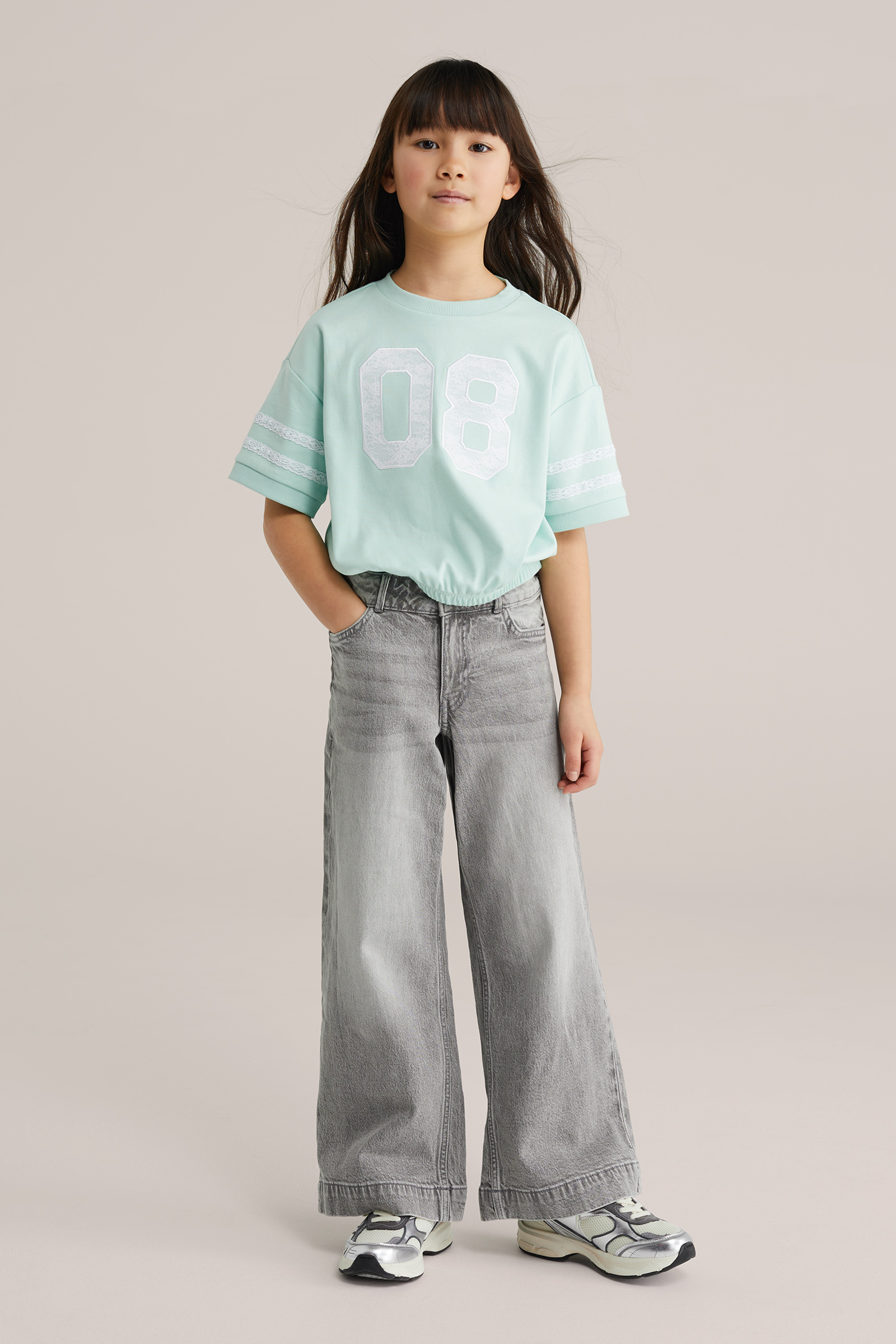 Meisjes wide leg jeans