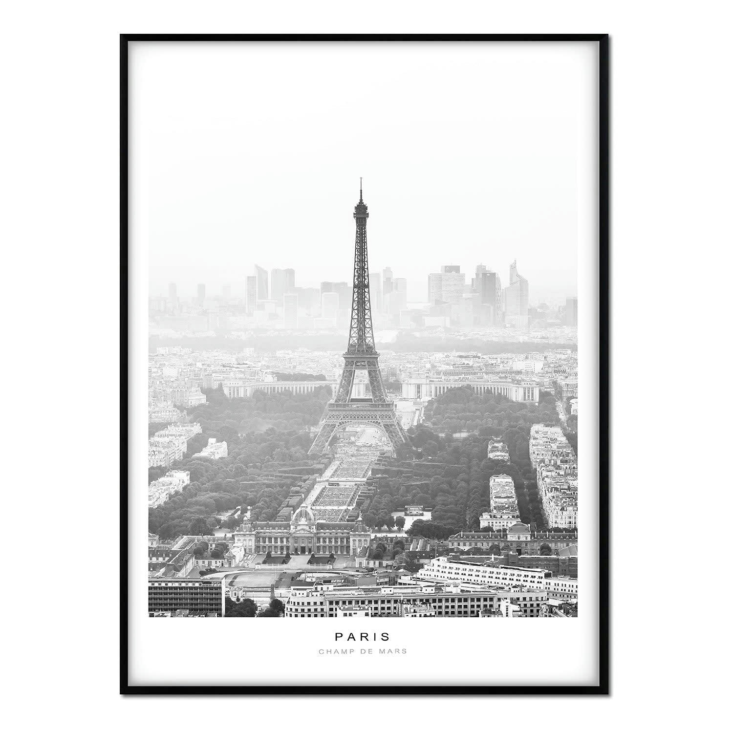 CIUDADES - Affiche avec cadre noir - Tour Eiffel - 50x70
