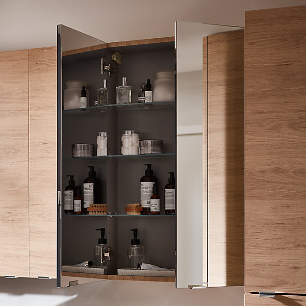 Armoire de toilette miroir l.80 x H.90 x P.15 cm, GoodHome Imandra