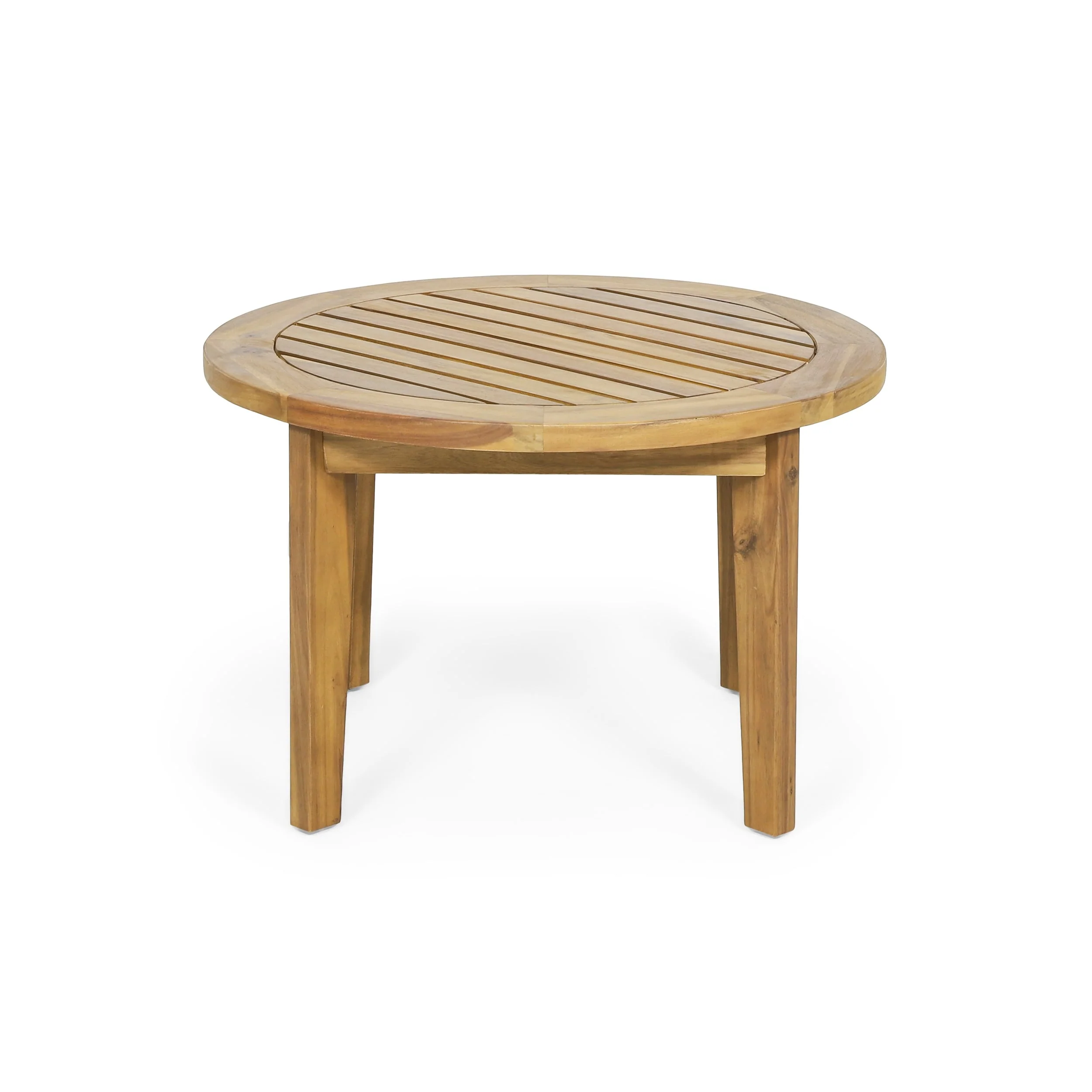 Solano Acacia Wood Outdoor Circular Coffee Table by Christopher Knight Home