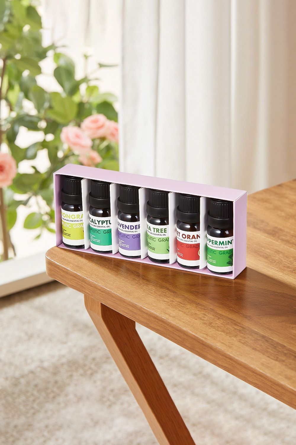 Living and Home 6 Bottles 10ml Aromatherapy Diffuser Scented Essential Oil Set