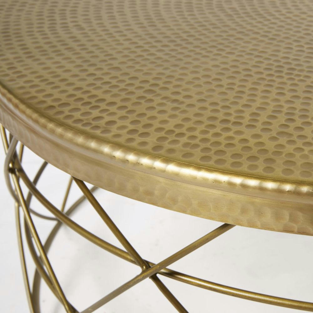 Zirka - Table basse en aluminium et métal doré