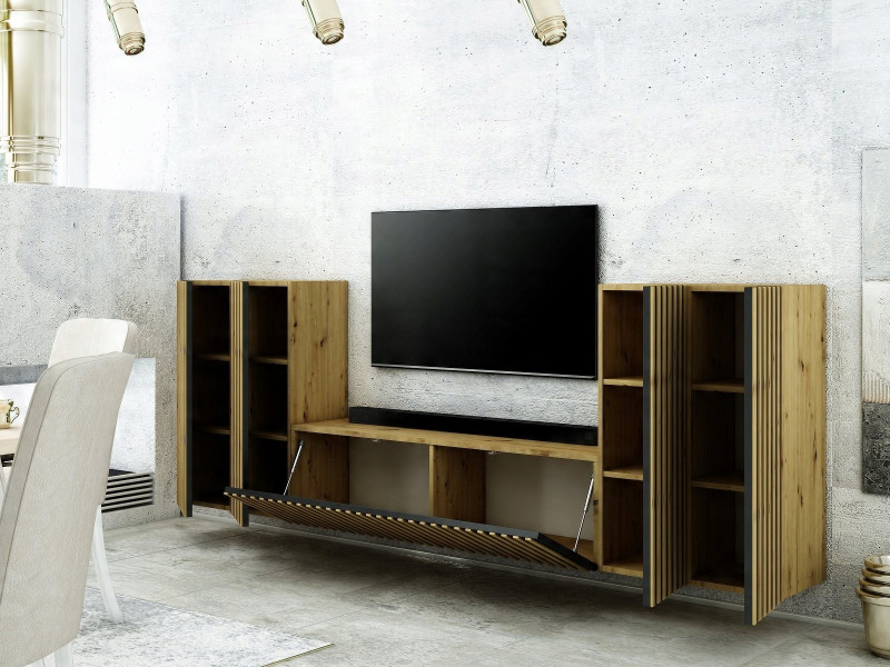 Mebloscianka Meble Do Salonu Zestaw Mebli Trend-17 Loft Lamele Dab Artisan