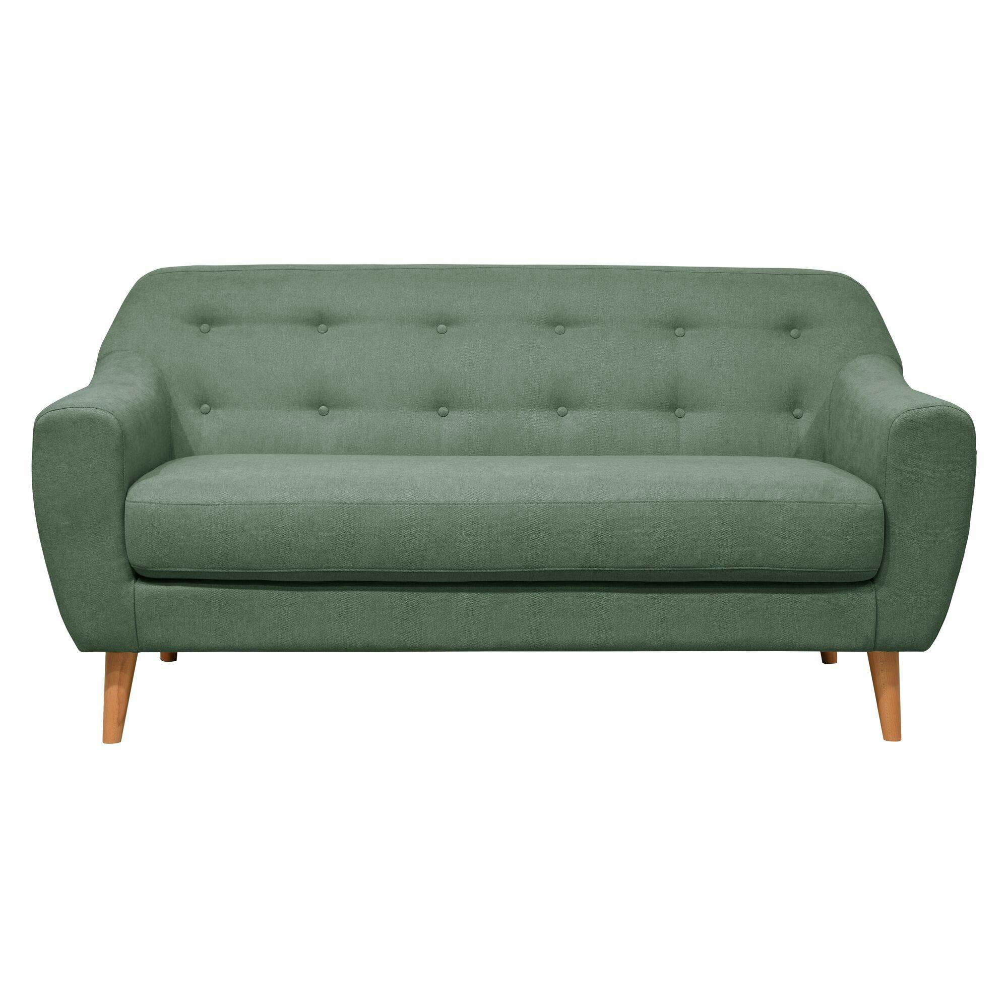 AGATHE - Canapé fixe en tissu 2 places menthe