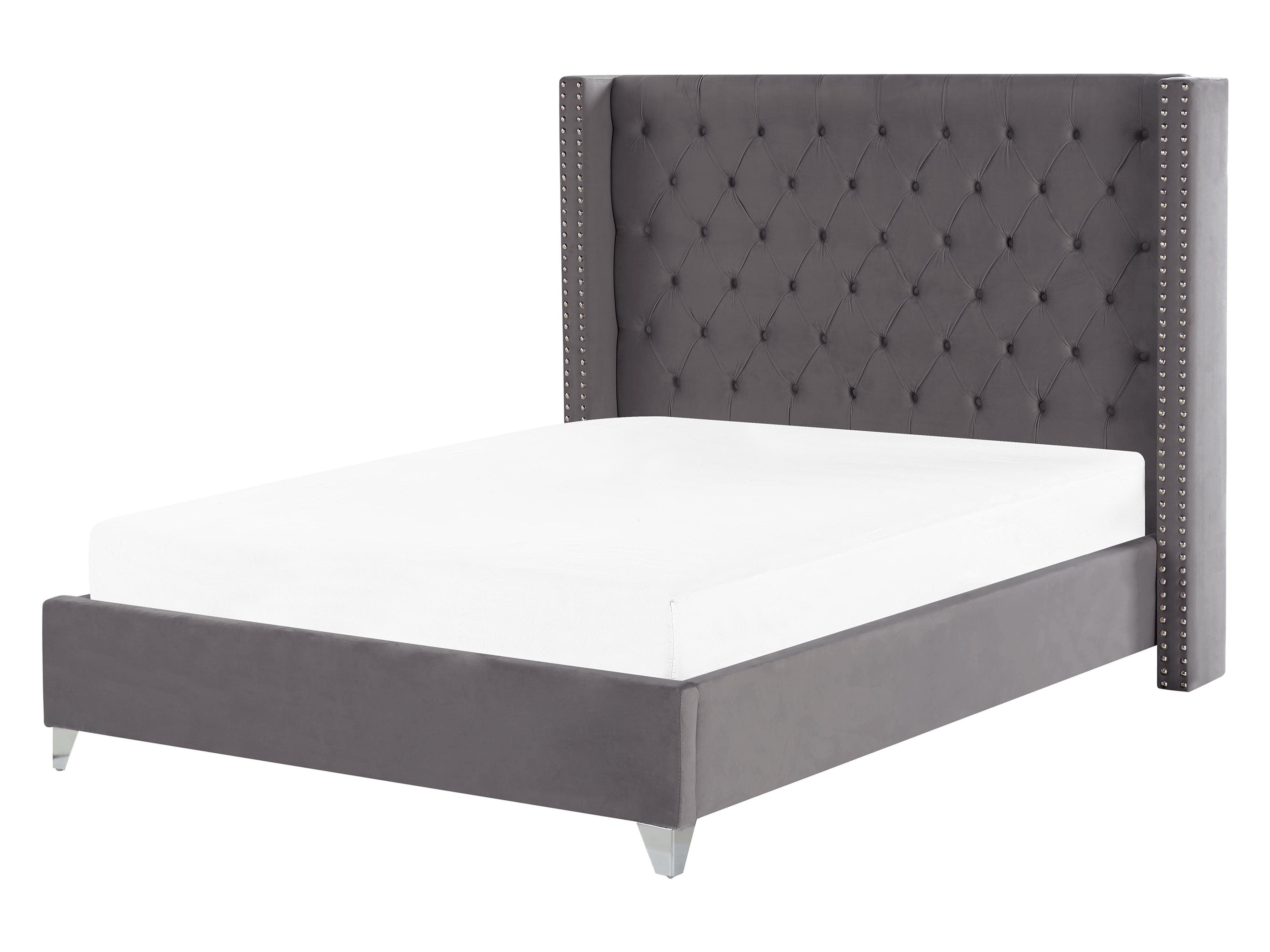 Bed Velvet LUBBON 160 x 200 cm (EU King Size) Grey