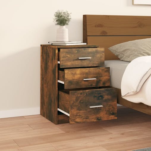 NNEVL Bed Cabinet Smoked Oak 40x40x63 cm Engineered Wood