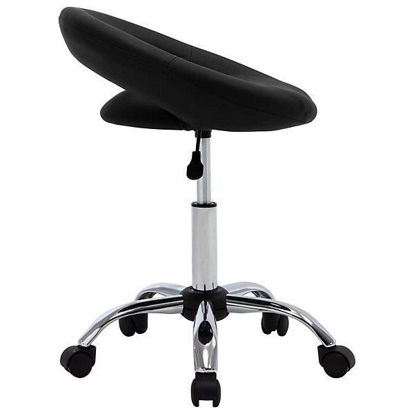 Chaise de travail roulante Noir Similicuir vidaXL