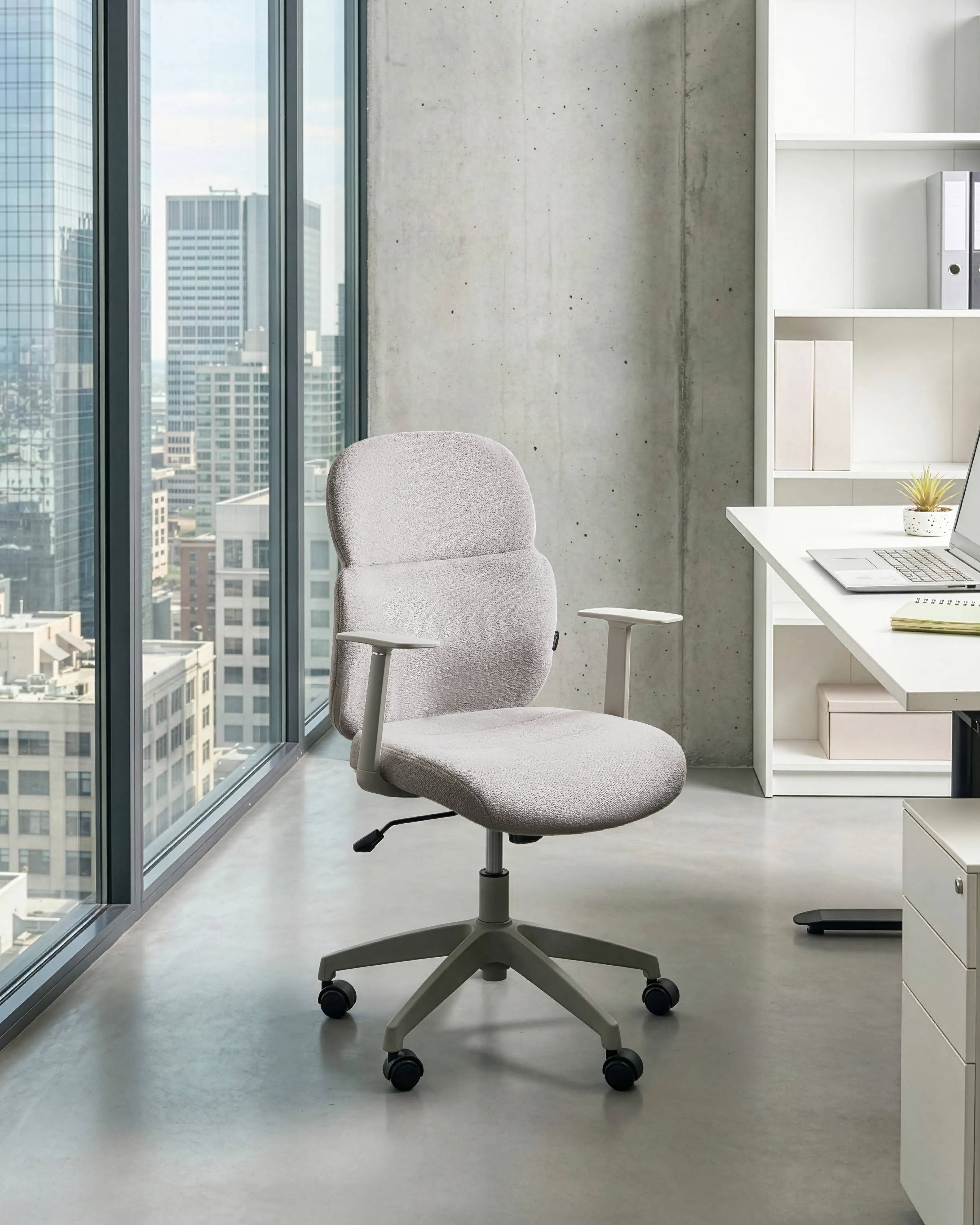 Office Chair LEXOR Fabric Light Grey