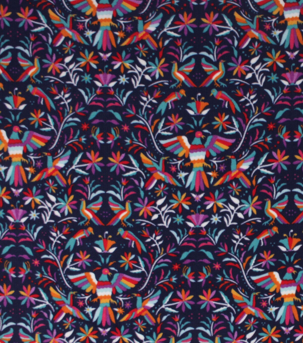 Day of the Dead Birds & Floral Anti Pill Fleece Fabric