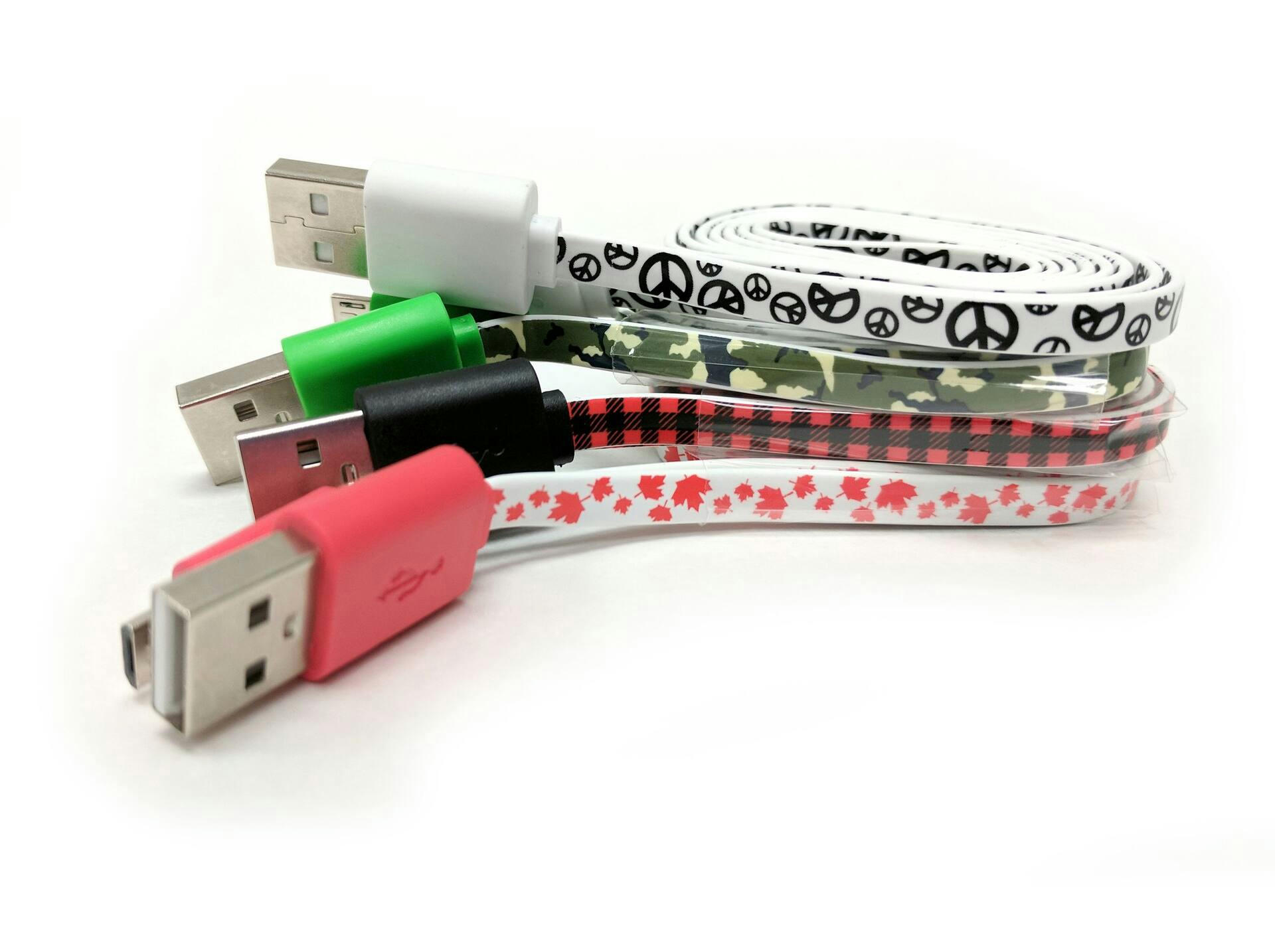 SMART Accessories Printed Micro USB Charger Cable, for Android Smartphones & More, 3-ft