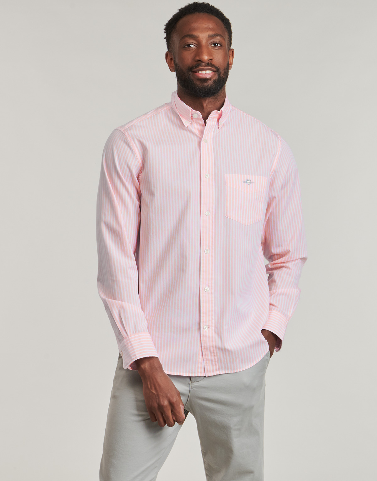 Gant - REG CLASSIC POPLIN STRIPE SHIRT - Pink