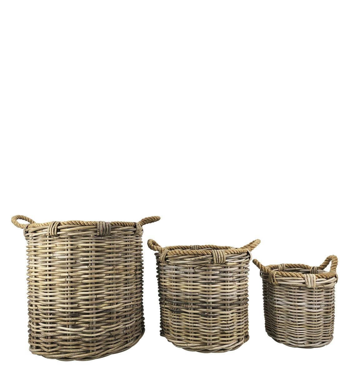 RATTAN - Paniers en rotin et corde (x3)