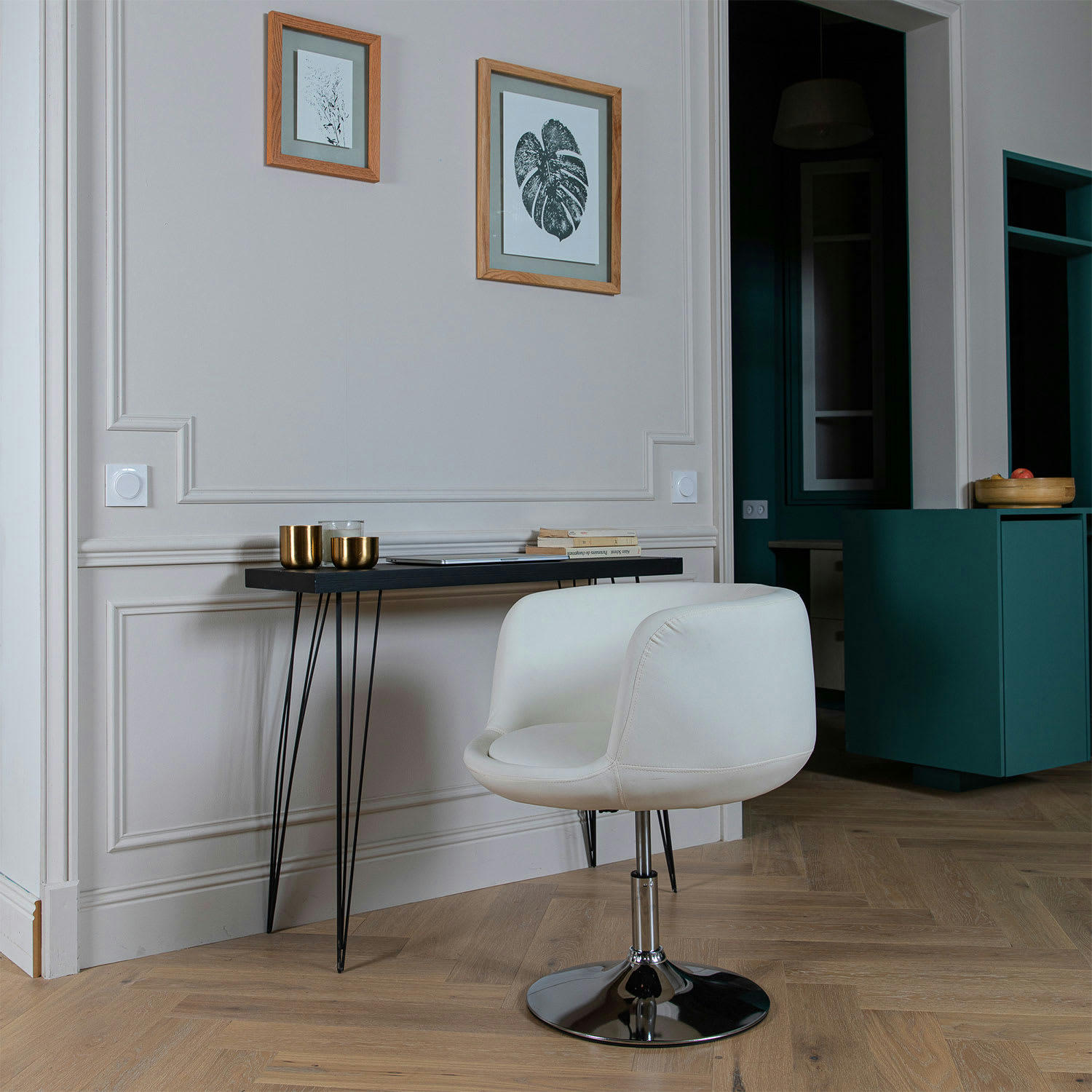 NOLAN - Tabouret de bar en simili cuir blanc