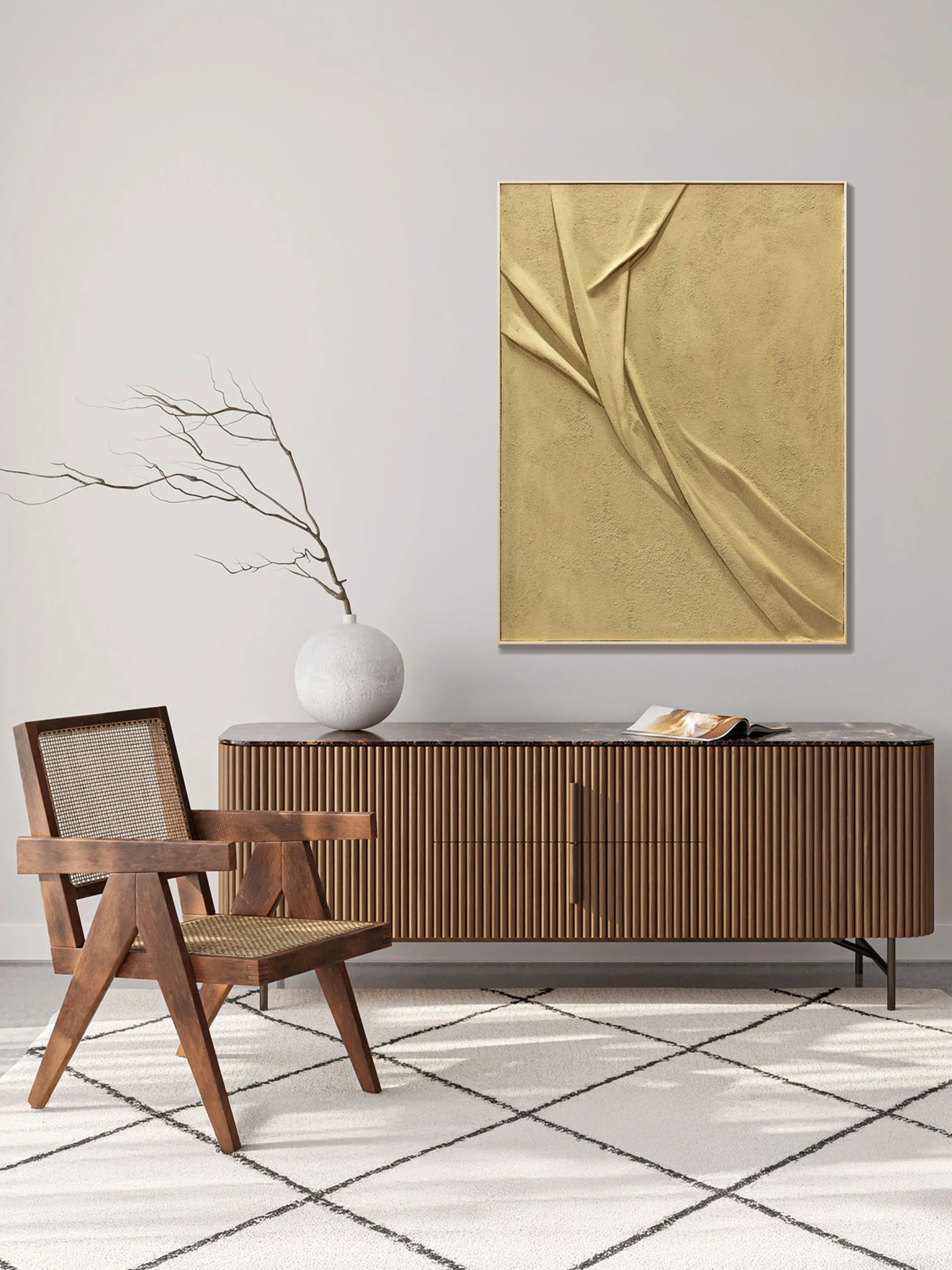 Handbemalter Leinwanddruck Suede