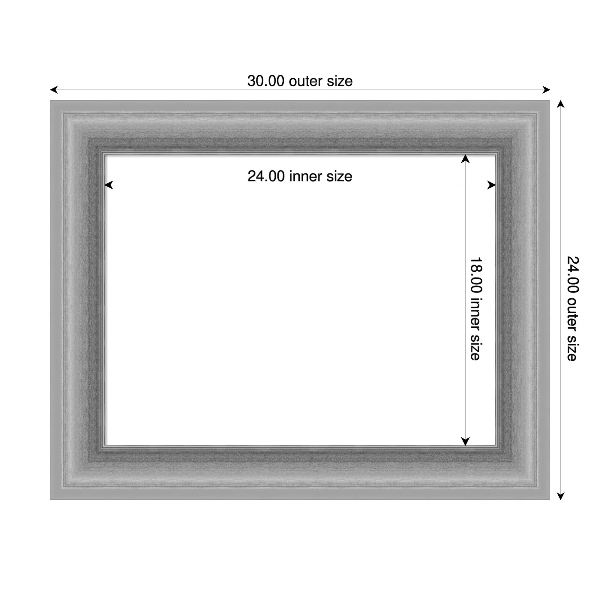 Amanti Art Peak Polished Nickel Framed Dry Erase Magnetic Board