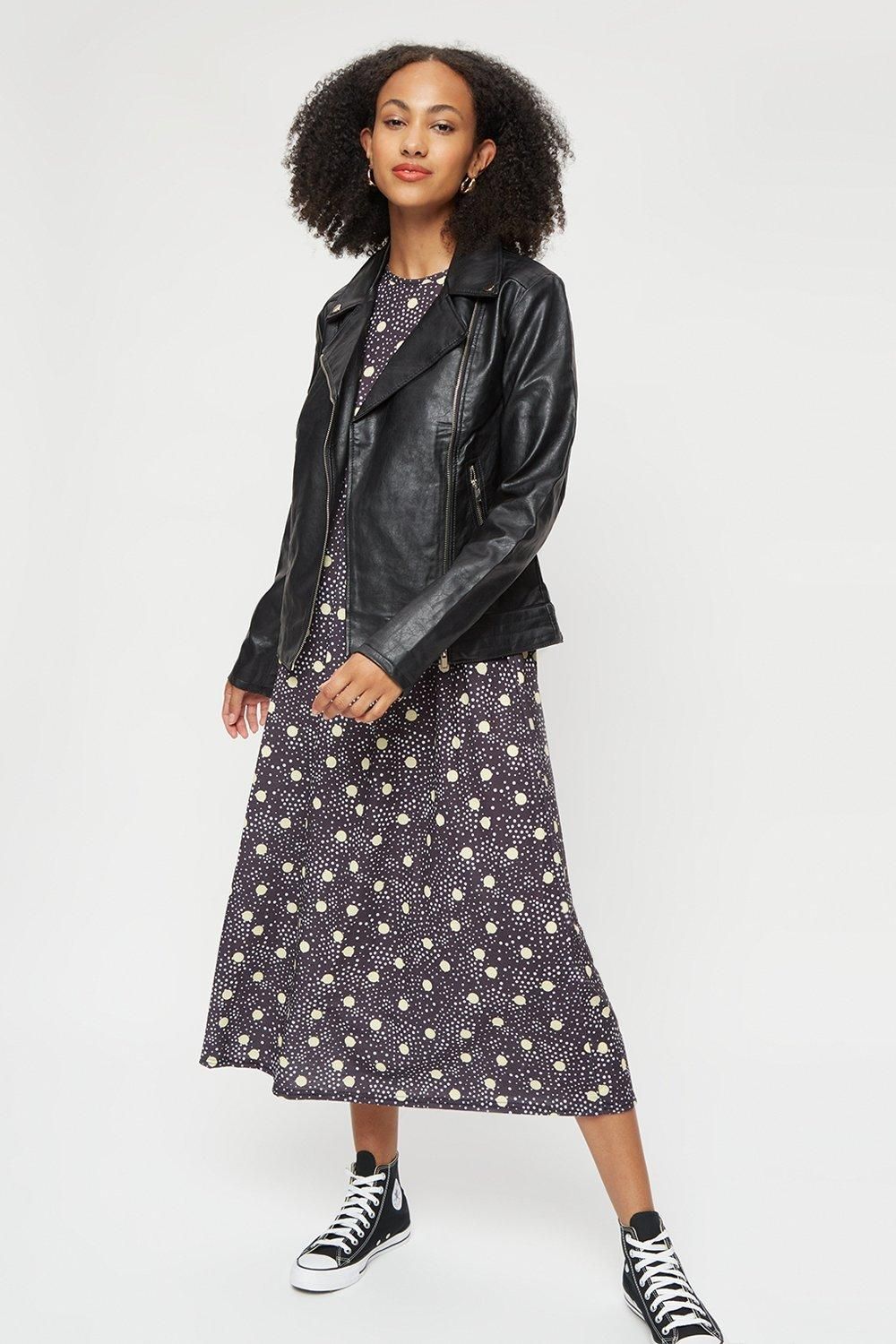 Dorothy Perkins Tall Faux Leather Biker