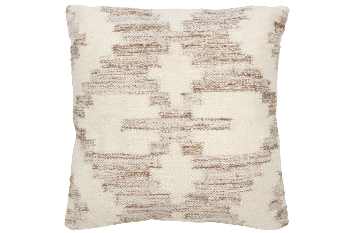 J-Line kussen Etnisch Kruis - wol/katoen - creme/beige