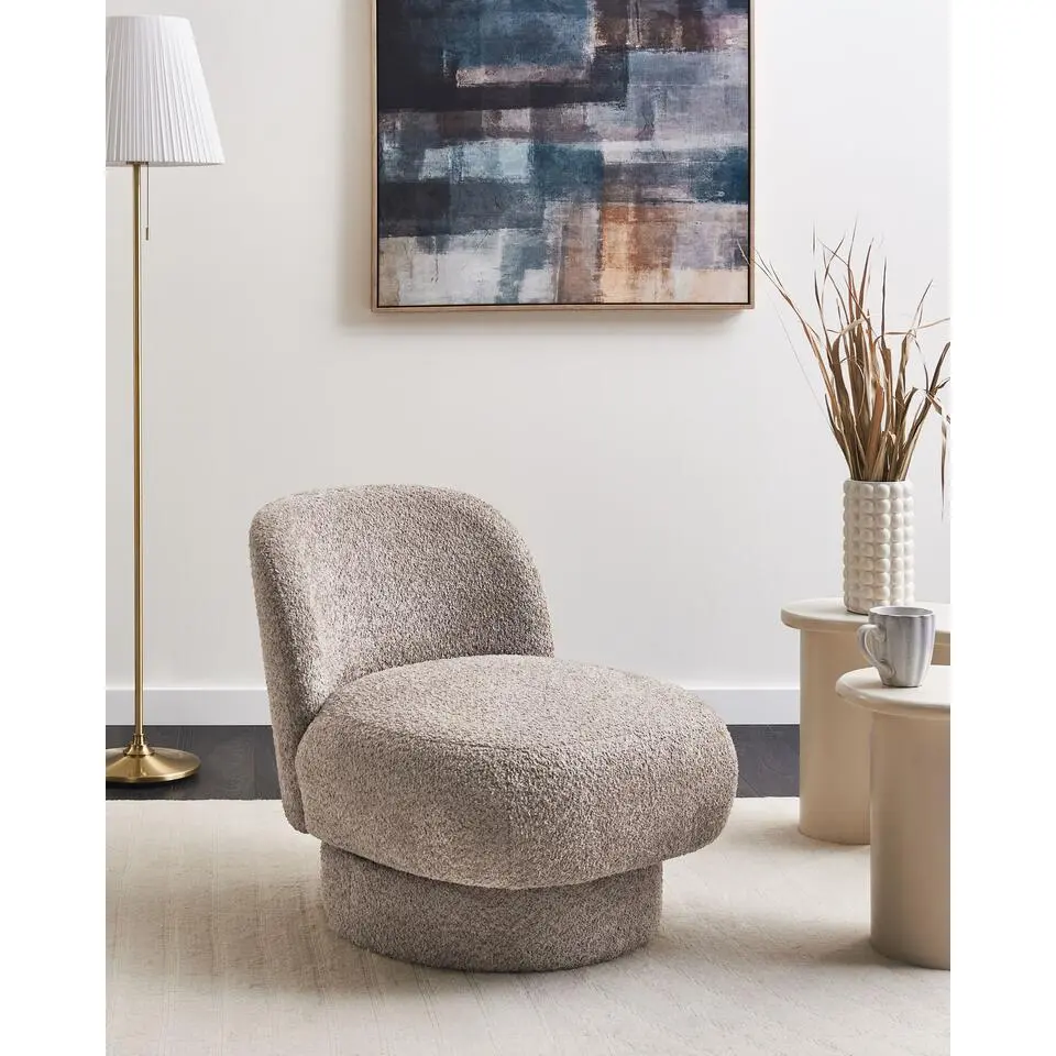 AYLO - Fauteuil - Taupe - Boucl&eacute;