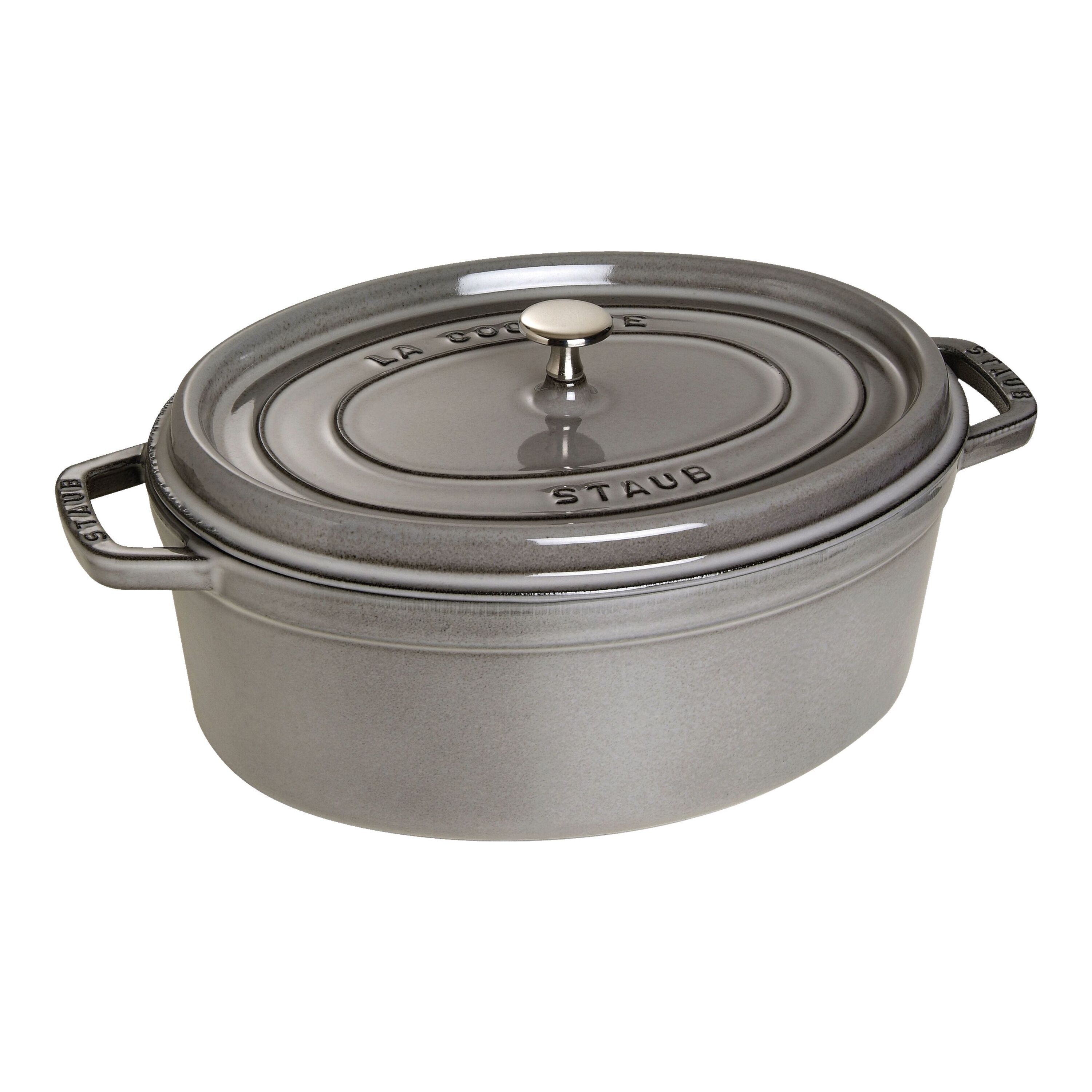 33 cm oval Cast iron Cocotte graphite-grey
