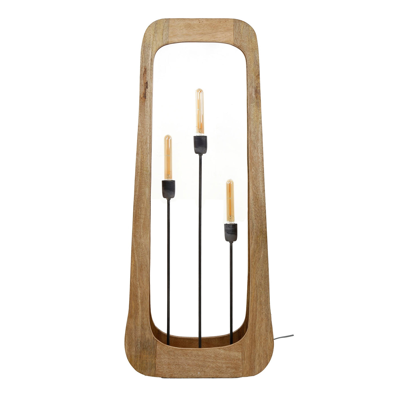 Giga Meubel Vloerlamp Bray - Mangohout Naturel - 3-Lichts - 50x14x120cm