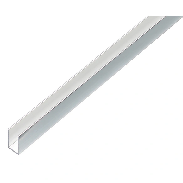 U-Profil, LxBxH: 1000 x 15 x 10 x 1 mm, chromfarben