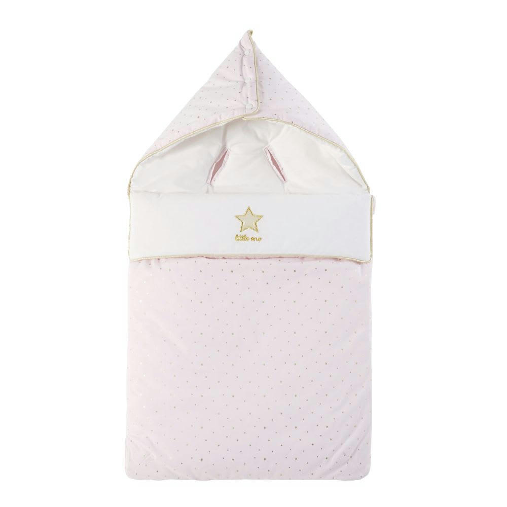 BIRD SONG - Nid d'ange bébé en coton rose, blanc et doré