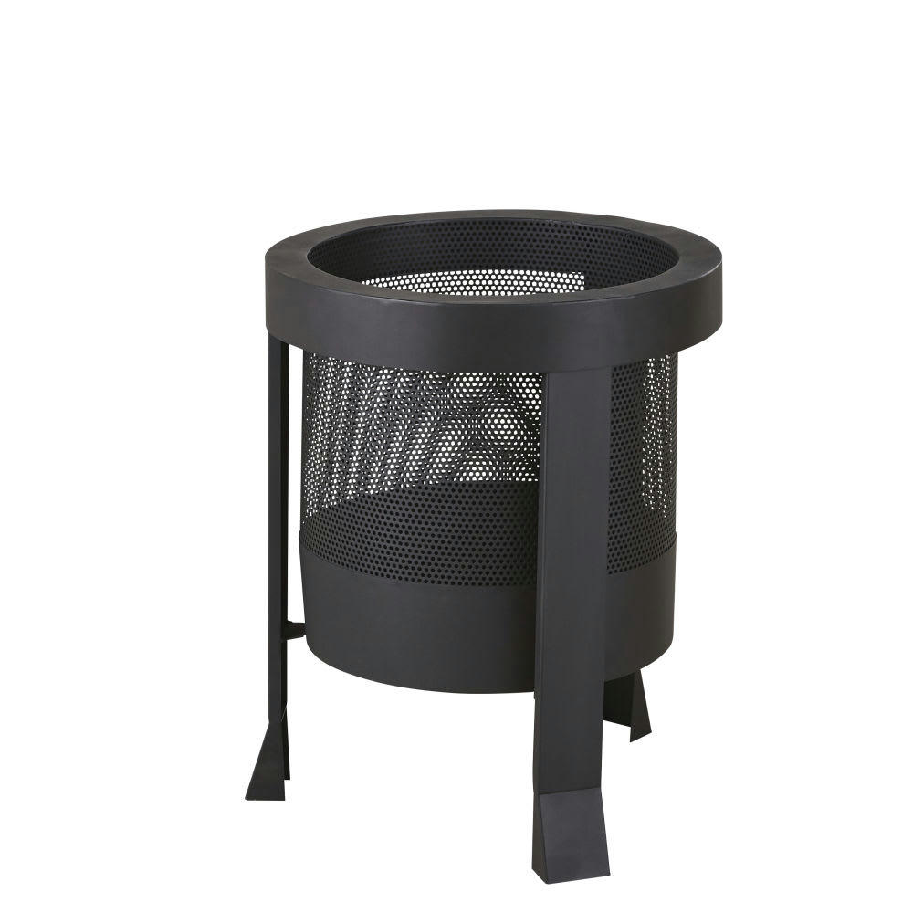 KOBENA - Feu d'extérieur sur pieds en métal gris