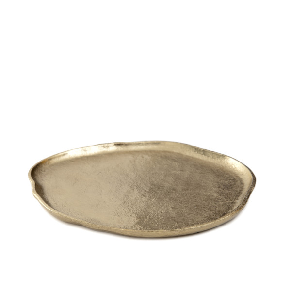 Taca dekoracyjna GIRONA metalowa złota 24x21x1,5 HOMLA