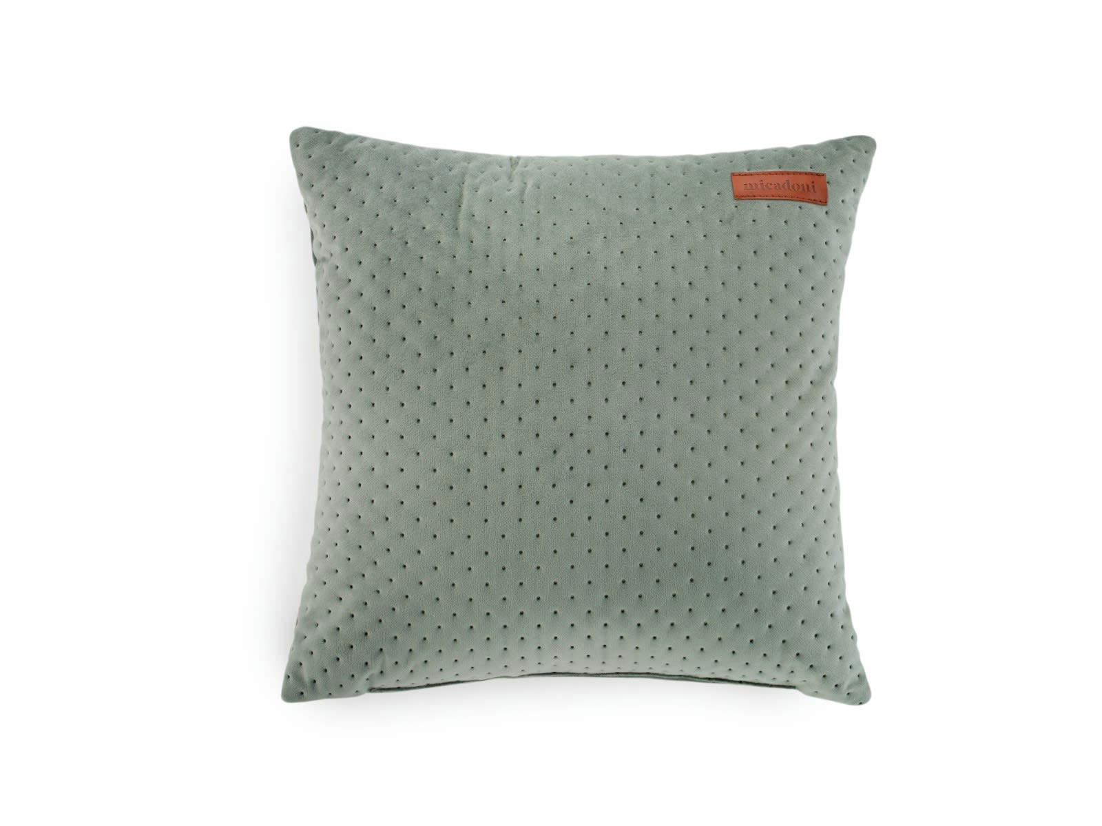 DONA - Coussin en tissu velours menthe 36x36x16cm
