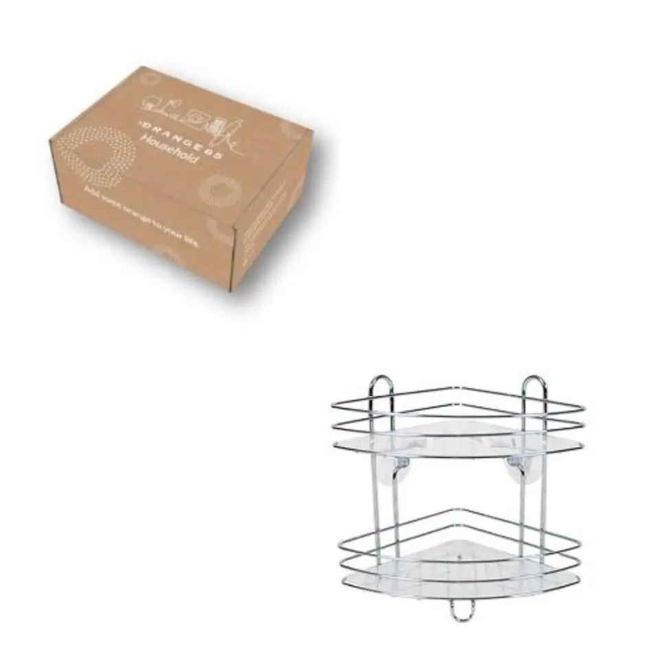 Orange85 Doucherek Ophangbaar 2 laags Metaal 20x20x25 cm Badkamer