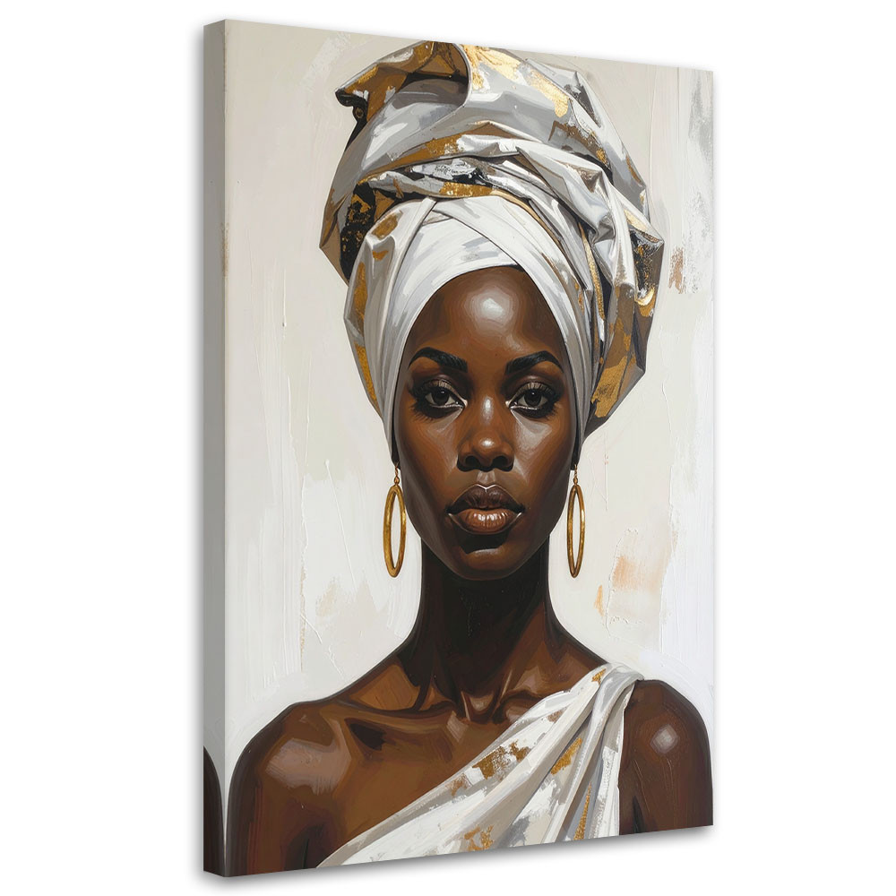 Obraz do salonu sypialni biura, Kobieta w białym turbanie 20x30