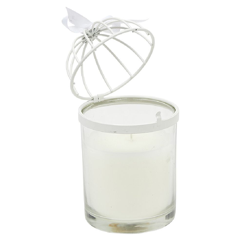 Bougie cage à oiseau blanc