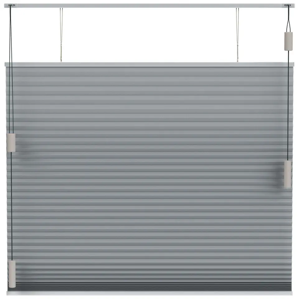 Fenstr pliss&eacute;gordijn Montreal dubbel 25mm lichtdoorlatend - grijs (20229)